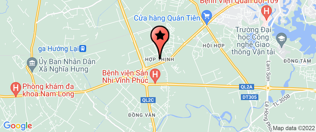 Map go to ky thuat rau hoa qua vinh phuc Province Center