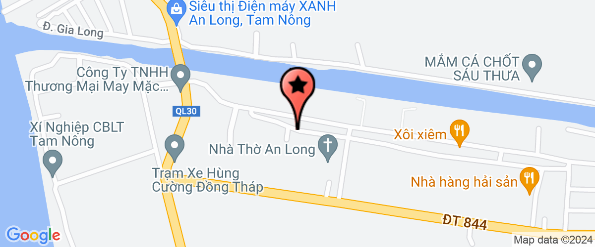 Map go to Ben Xe Tau Tam Nong District