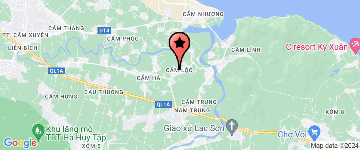 Bản đồ đến UBND xã Cẩm Lộc