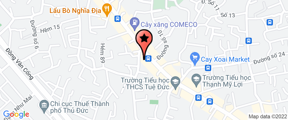 Bản đồ đến Công Ty TNHH Sản Xuất - Thương Mại - Dịch Vụ Buýt Việt