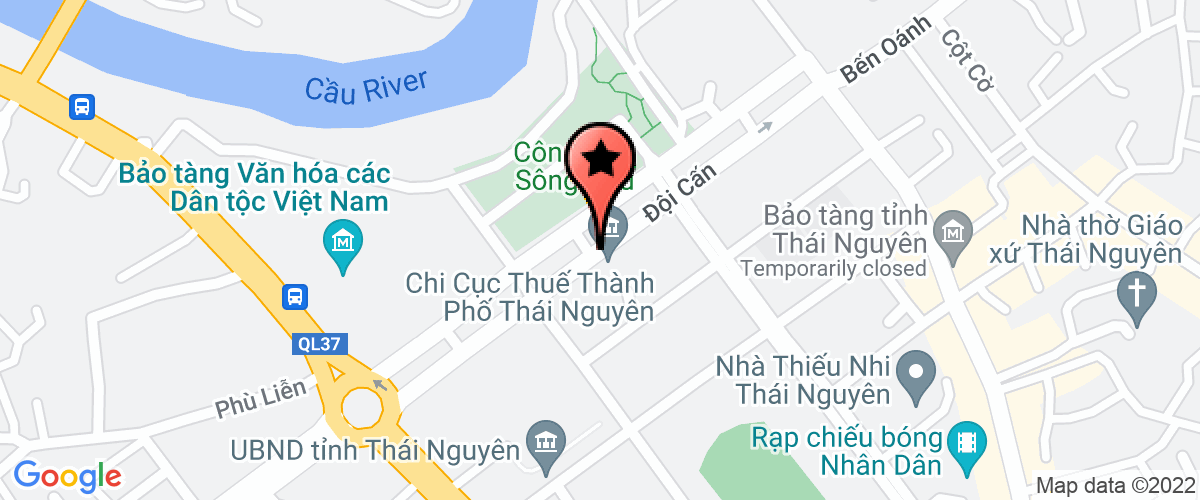 Map go to So Tai chinh Thai Nguyen Province