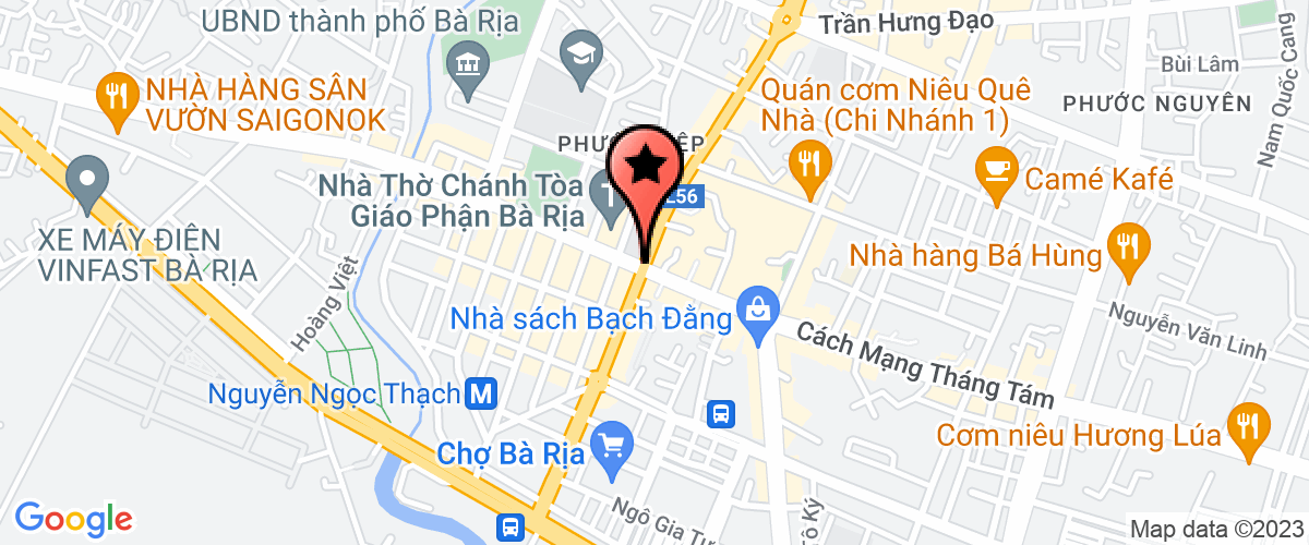 Map go to Thi Xa Ba Ria Medical Center