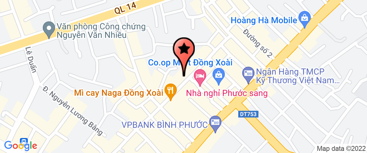 Map go to Ban quan ly du an thi xa Dong Xoai