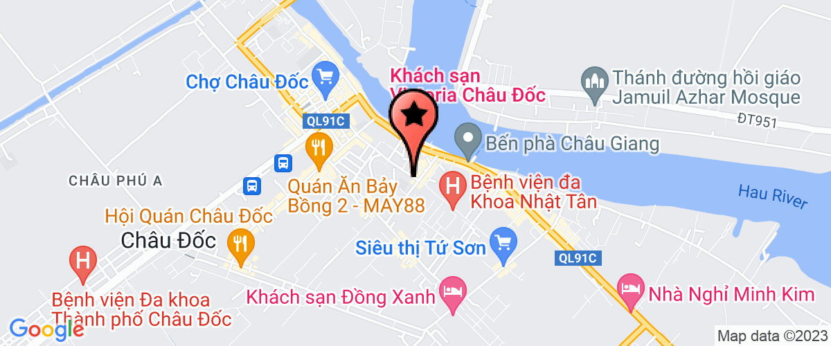 Map go to Van HoA Thi xa Chau Doc Information Center