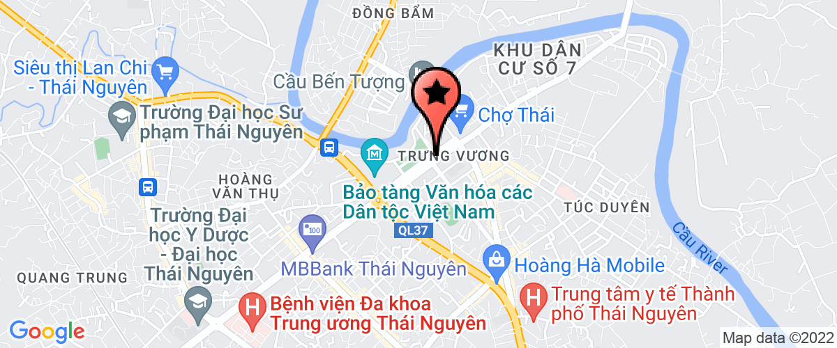 Map go to Dai truyen thanh truyen hinh TP Thai Nguyen