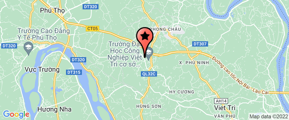 Map go to Truong Dai hoc Cong nghiep Viet Tri