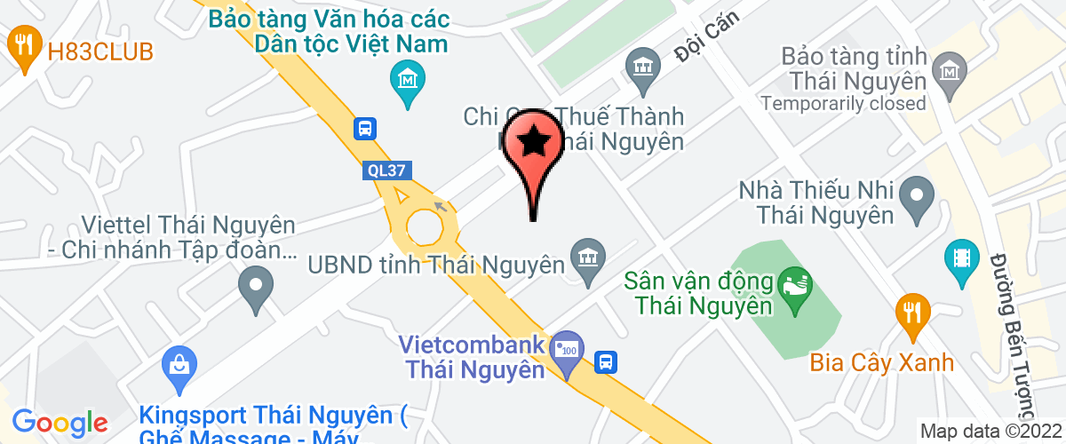 Map go to Cong an Thai Nguyen Province