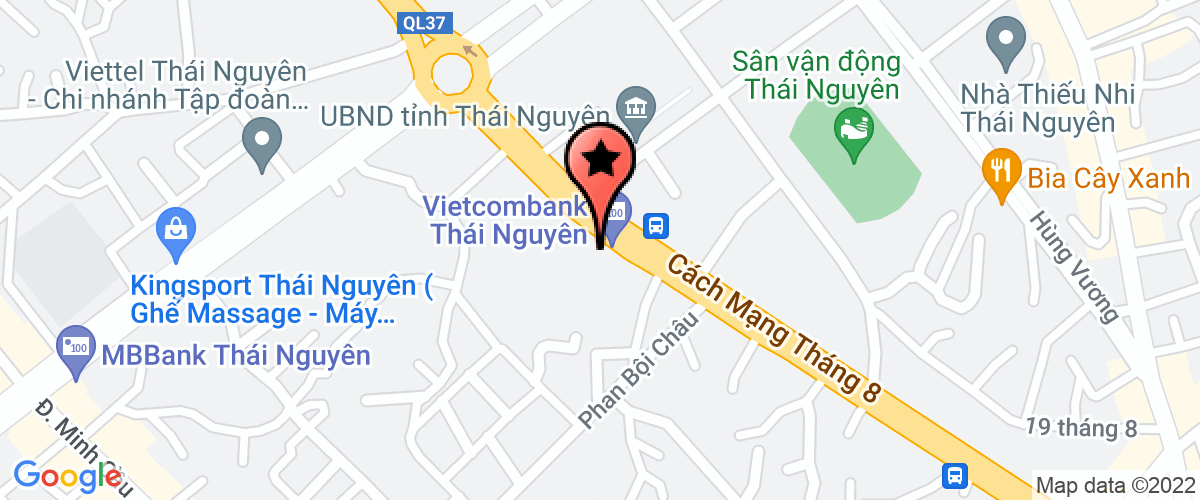 Bản đồ đến Bưu Điện Tỉnh Thái Nguyên - Chi Nhánh Tổng Công Ty Bưu Điện Việt Nam Công Ty TNHH