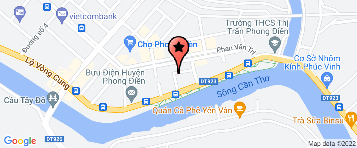 Map go to Thi tran Phong Dien Secondary School