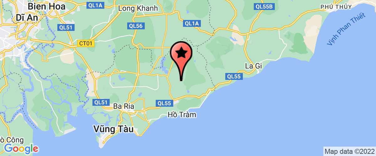Bản đồ đến Công Ty TNHH Bất Động Sản Nghỉ Dưỡng Hồ Tràm-Xuyên Mộc