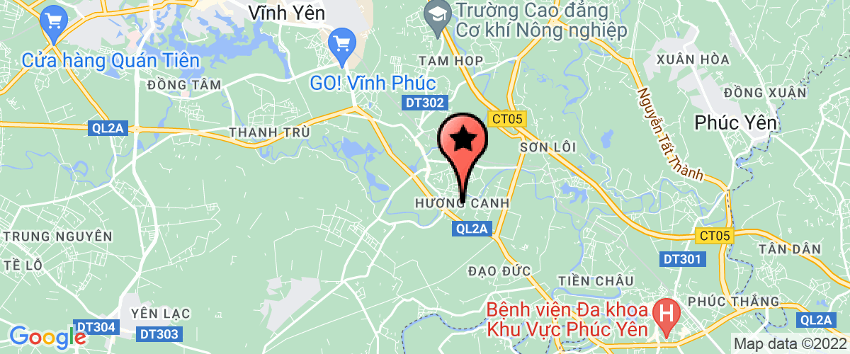 Map go to Huong Canh A Elementary School