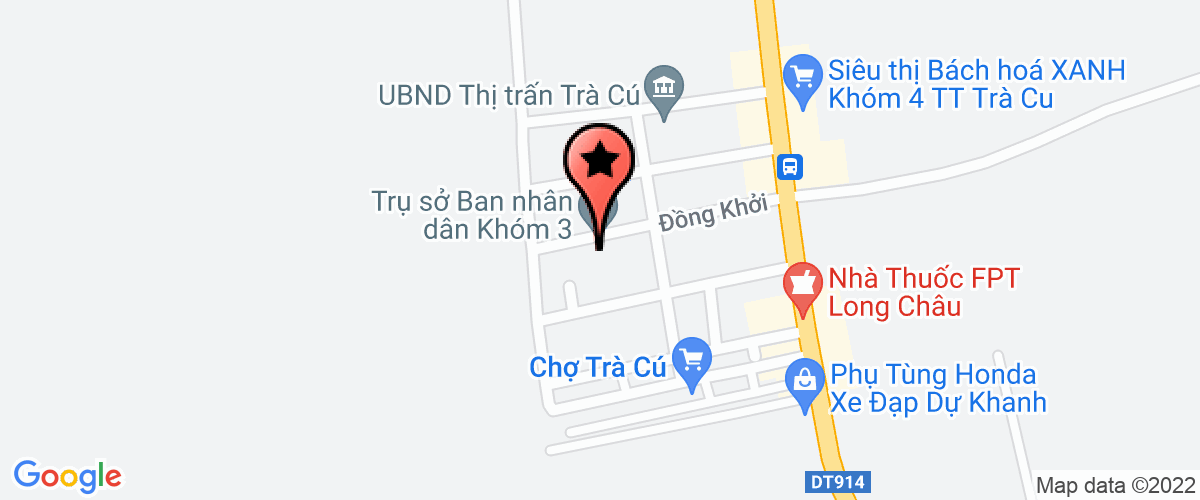 Map go to Tra Cu Market Management