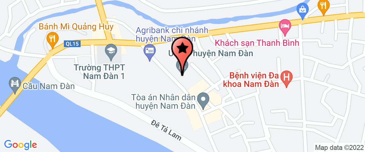 Map go to UBND Nam Dan District