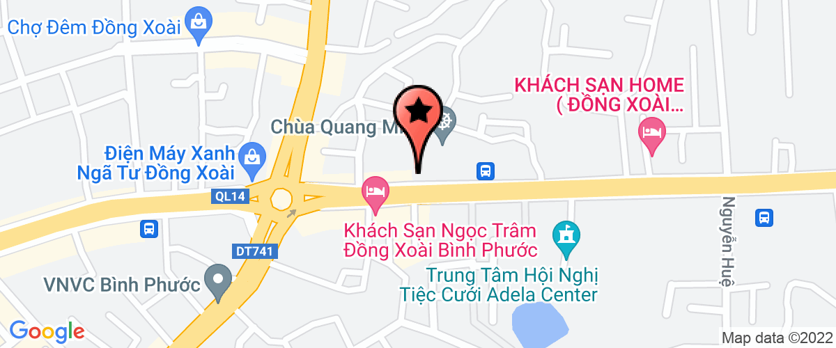 Map go to DNTN Bich Nga Hotel