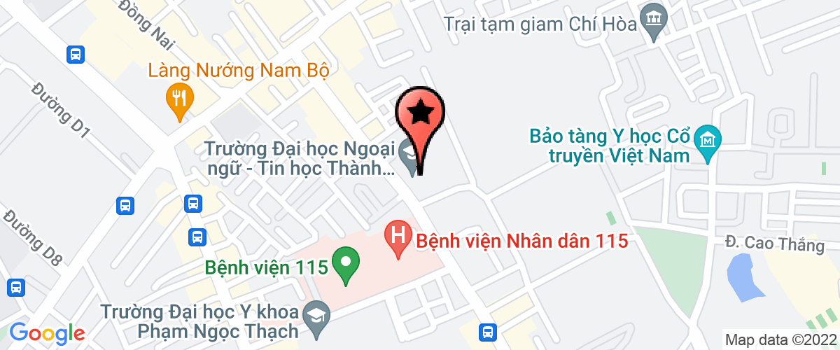 Map go to Truong Dai Hoc TP.HCM Computer Foreign Language