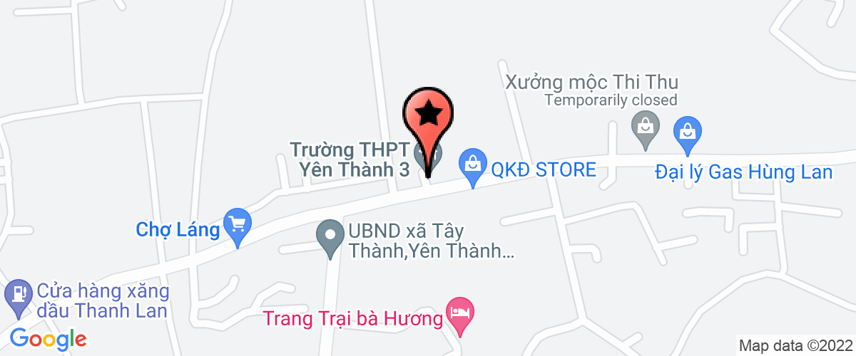 Map go to Ban Quan ly nha may nuoc thi tran Yen Thanh