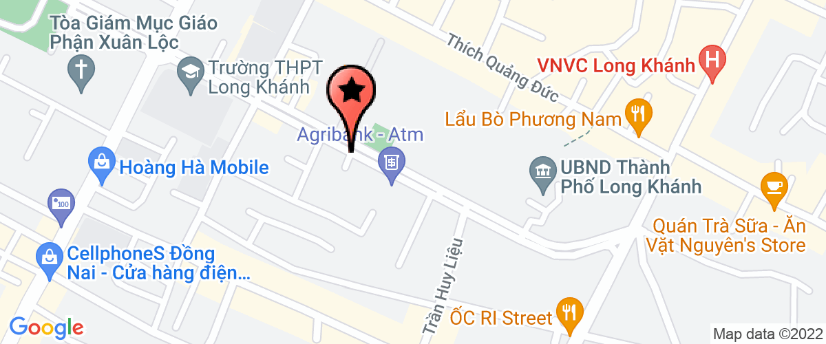 Map go to UBND Thi xa Long Khanh Office