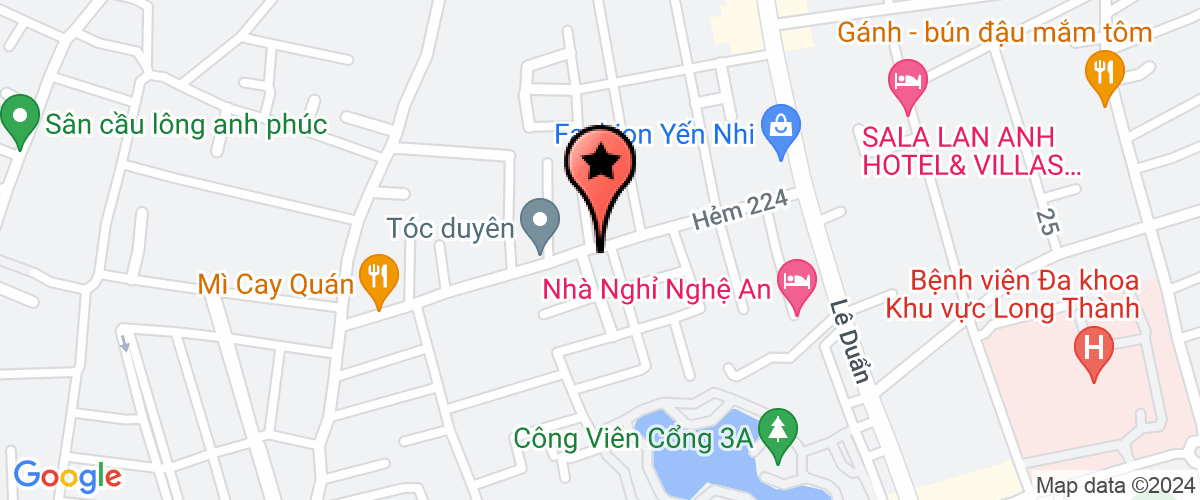 Map go to Nam An Viet Investment Joint Stock Company