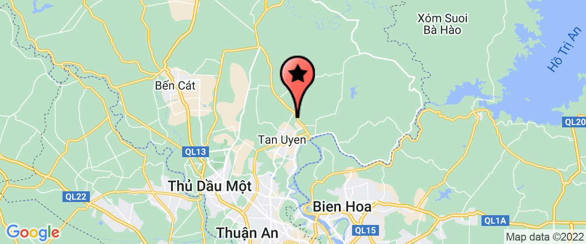 Map go to Thi xa Tan Uyen Medical Center