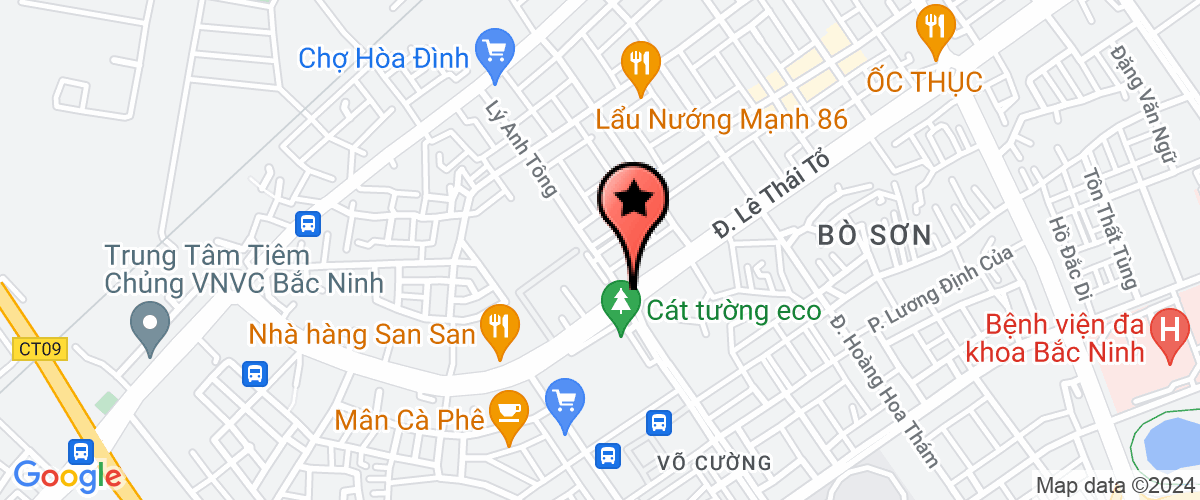 Map go to Bac Ninh Urban Development and Investment Joint Stock Company