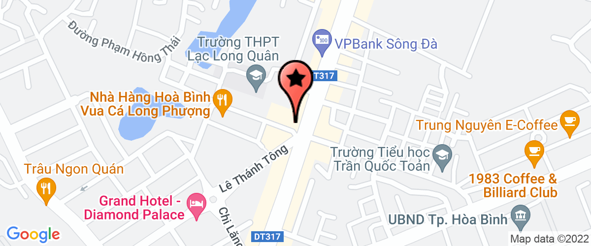 Map go to co phan Dau tu va xay dung 135 Hoa Binh Company