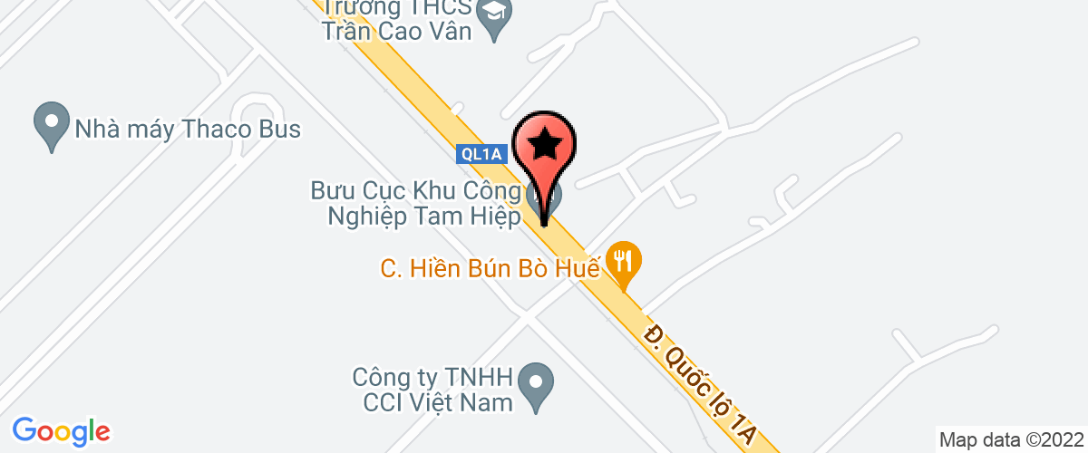 Bản đồ đến Cty TNHH MTV sản xuất khung gầm thùng xe Chu Lai Trường Hại (Nộp hộ NT)
