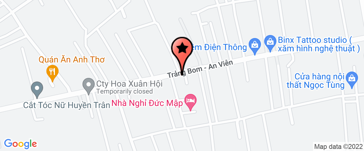Map go to Huyen Quan Trading Production Company Limited