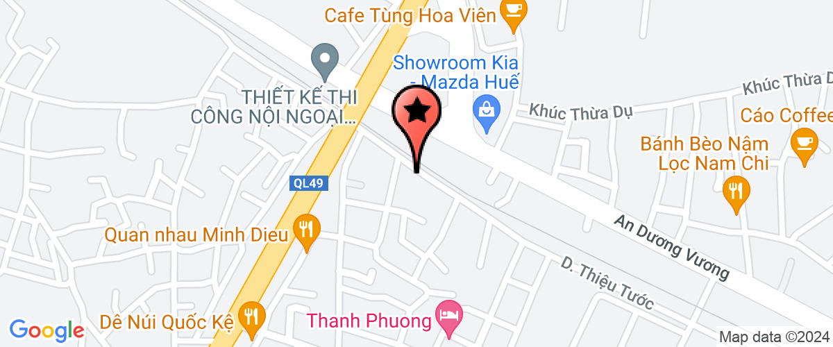 Map go to Hue (Nop Ho Nha Thau) Textile Garment Joint Stock Company