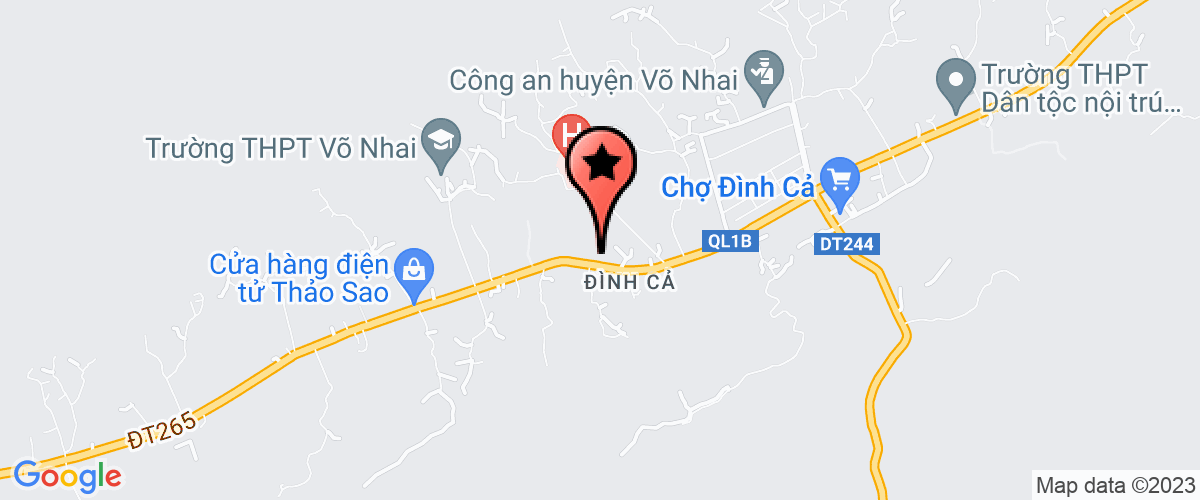 Map go to day nghe Vo Nhai District Center