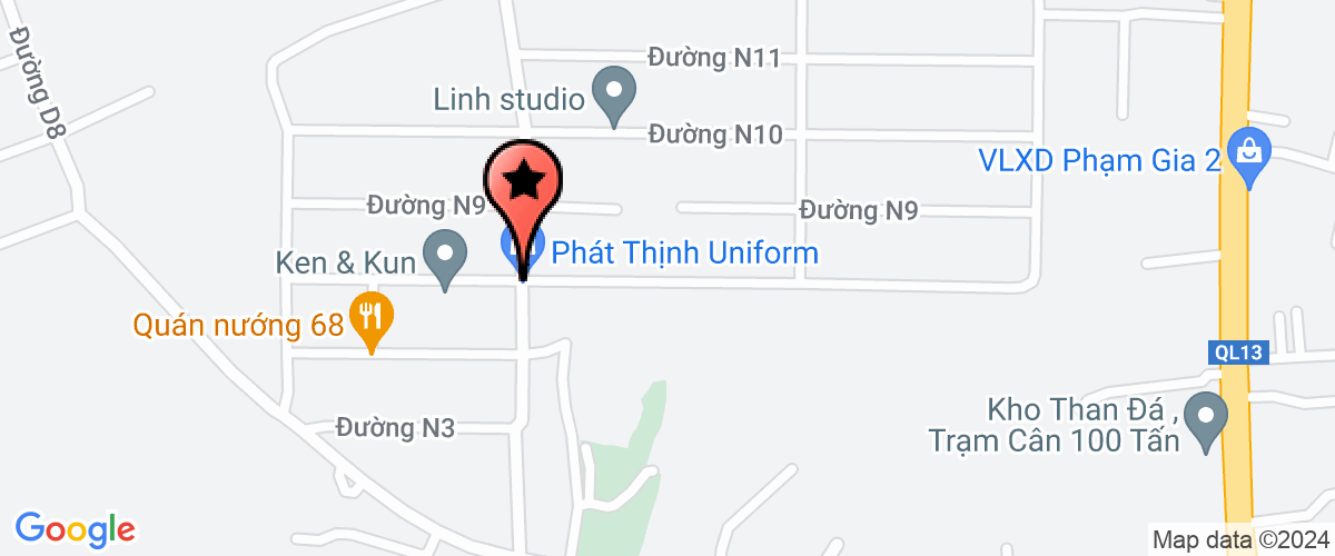 Map go to Thai Long VietNam Co. Ltd (Nop ho nha thau nuoc ngoai)