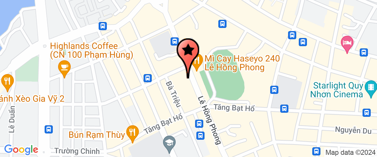 Map go to Binh Dinh Sport Joint Stock Company