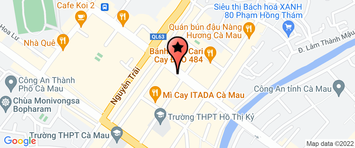 Map go to So Tai chinh Ca Mau Province