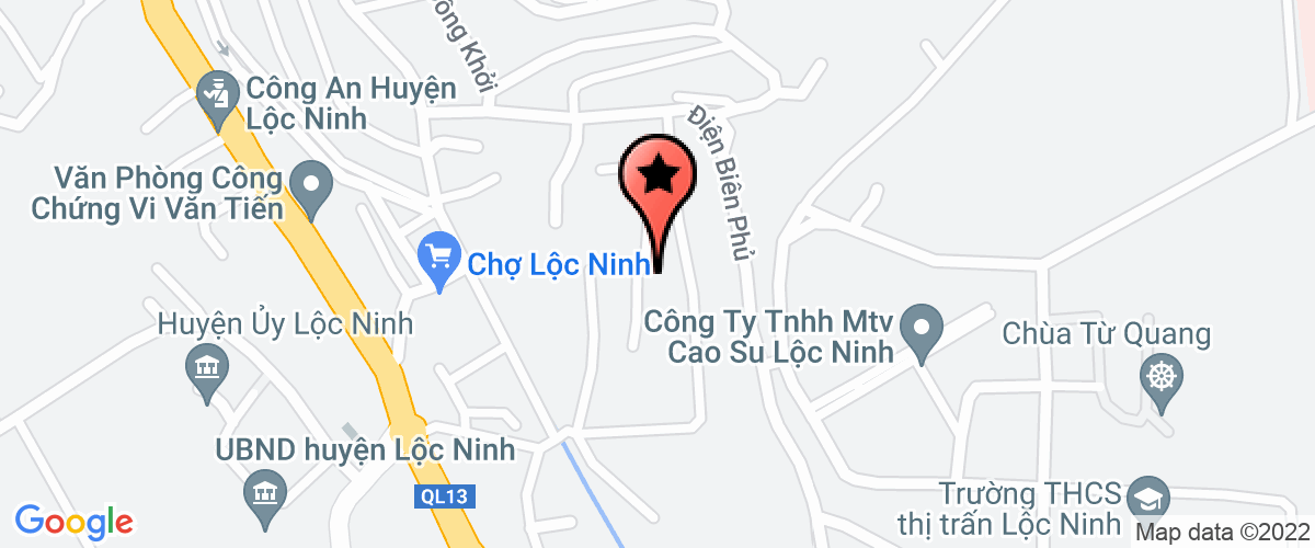 Map go to Toa an Nhan Dan Loc Ninh District