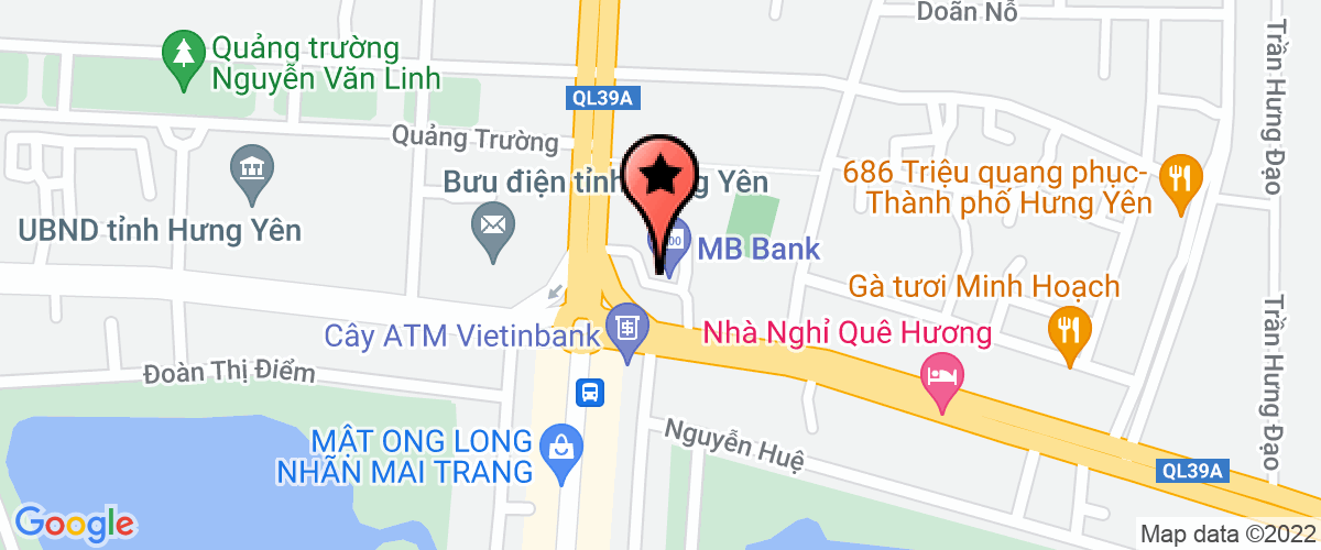 Map go to Truong Trung cap nghe giao thong van tai Hung Yen