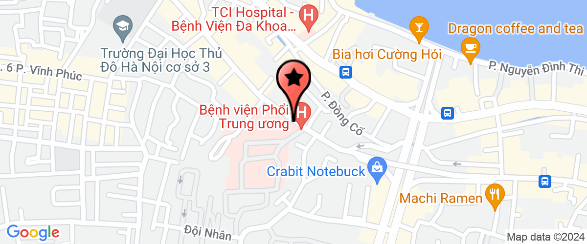 Map go to Benh vien phoi Trung uong