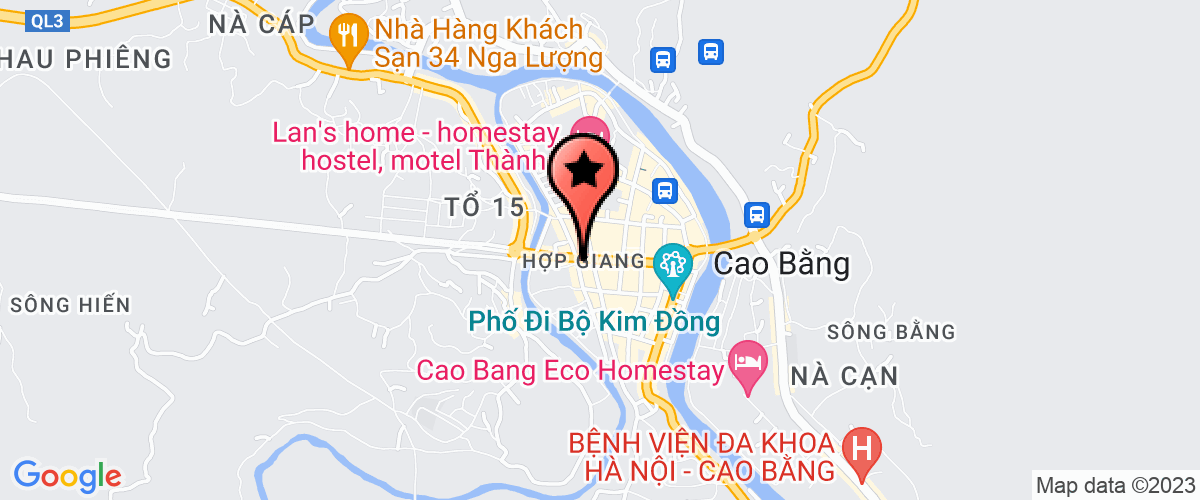 Map go to Benh vien da khoa Cao Bang City