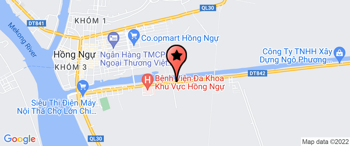 Bản đồ đến Uỷ ban lâm thời Mặt trận Tổ quốc Việt Nam thị xã Hồng Ngự