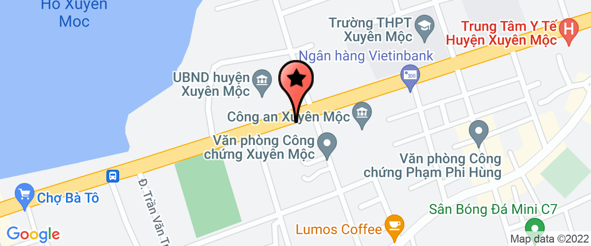 Map go to Chi cuc Thi Hanh an dan su Xuyen Moc District