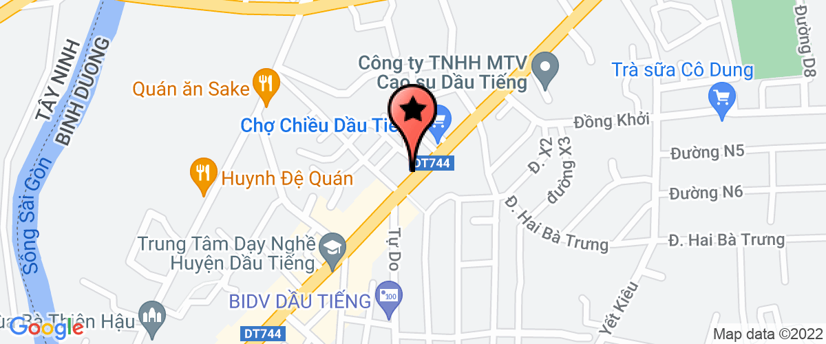Map go to Tram Thu y Dau tieng District