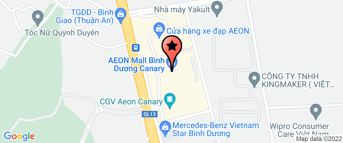 Map go to AEON VietNam-Branch of Binh Duong (nop ho NTNN) Company Limited