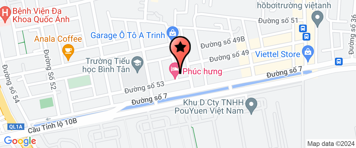 Map go to Trac Viet Textile Garment Trading Company Limited