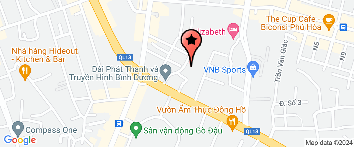 Map go to Cap Binh Duong Htvc Television Company Limited