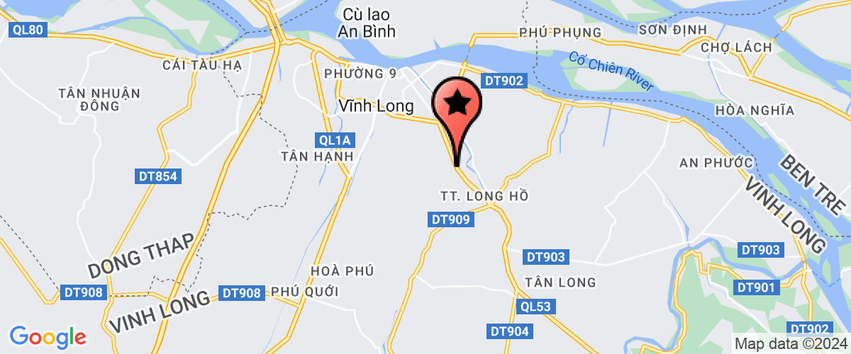 Map go to Doi Thi Hanh an Long Ho District