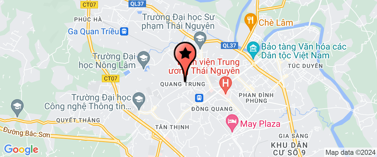 Map go to Benh vien y hoc co truyen Thai Nguyen