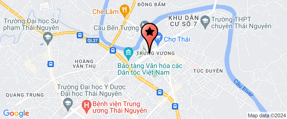 Map go to So tu phap Thai Nguyen Province