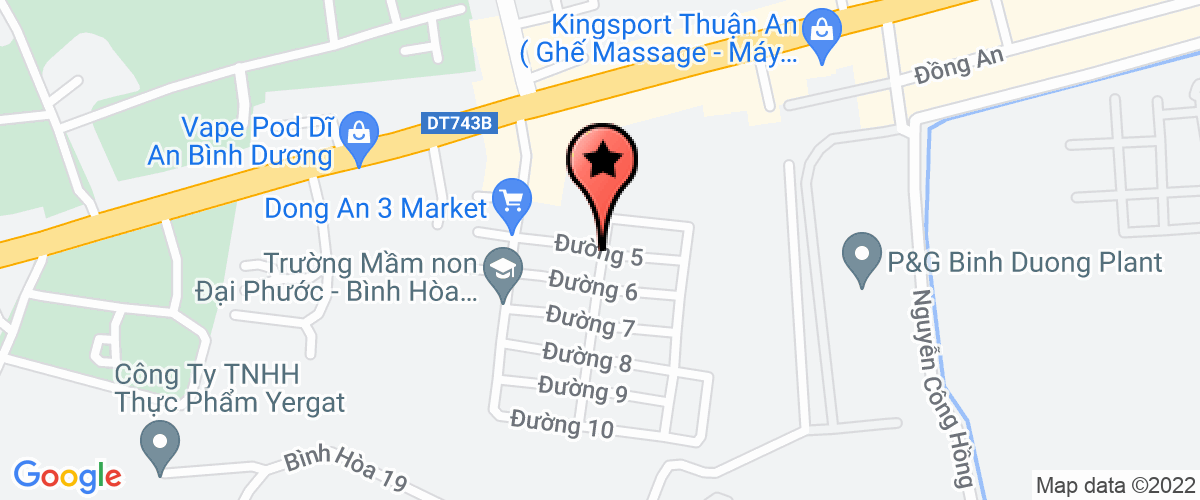 Map go to Branch of Binh Duong Bot Giat  Duc Giang. Chemical And Joint Stock Company