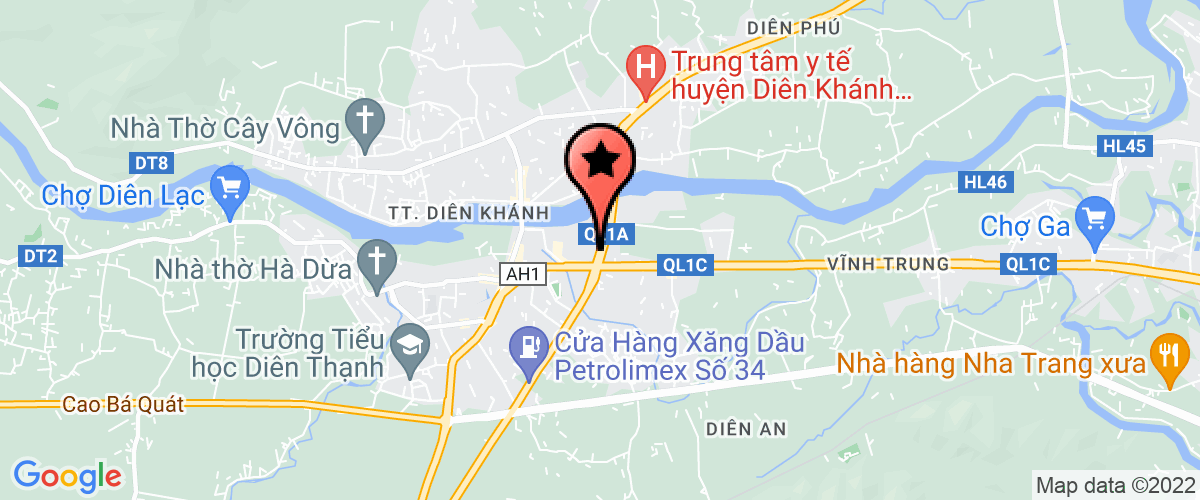 Map go to Saigon Beer Nam Trung Bo Trading Joint Stock Company