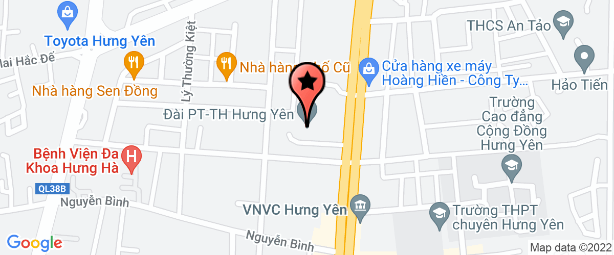 Map go to Dai phat thanh truyen hinh Hung Yen