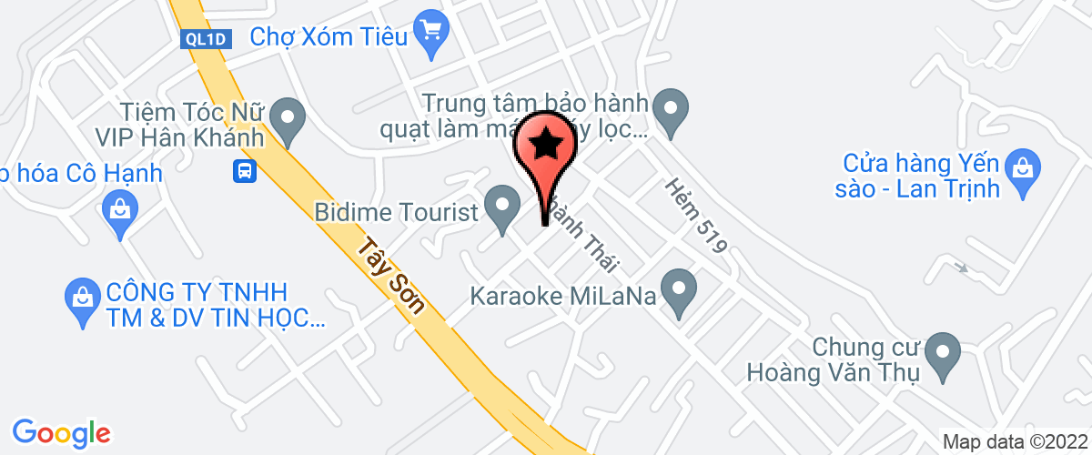 Map go to Hoang Hung Transport Tourist Services Trading Company Limited
