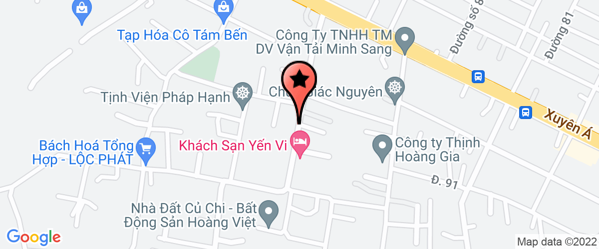 Map go to DNTN Yen Vi Hotel